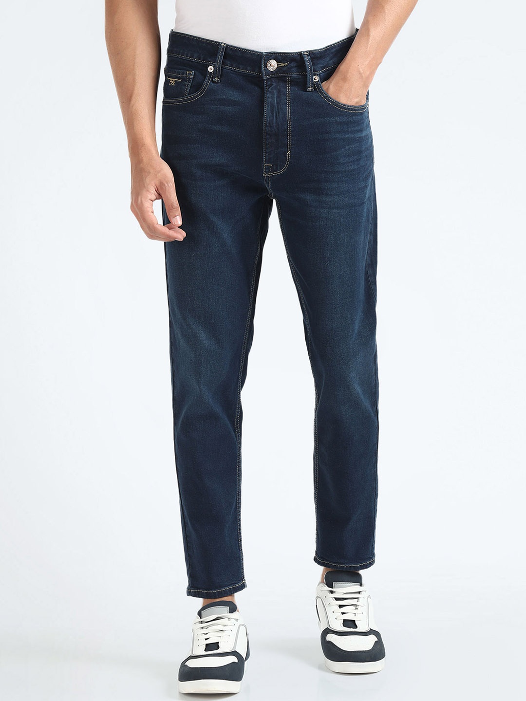 

Flying Machine Men Tapered Fit High-Rise Stretchable Jeans, Blue