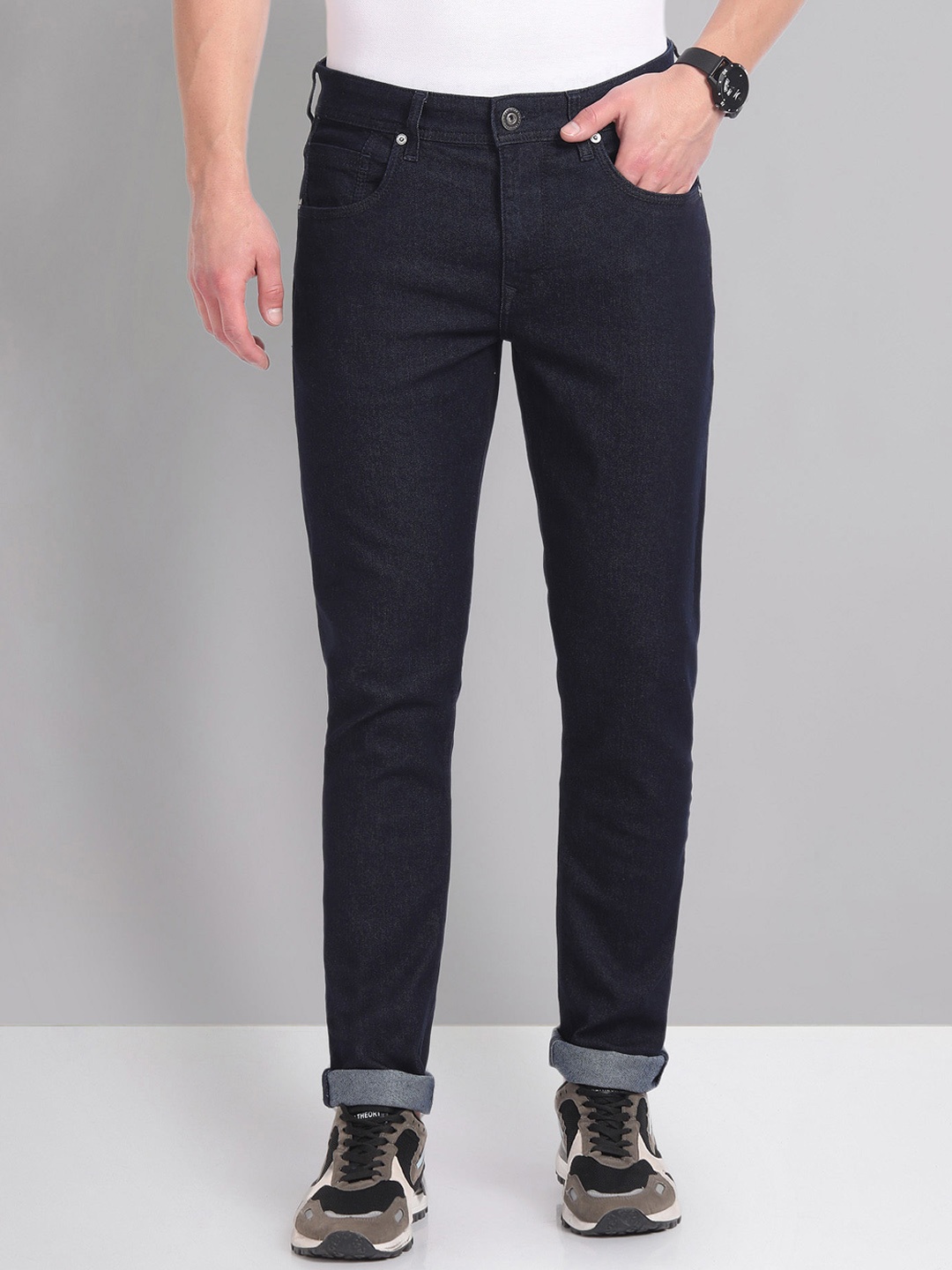

AD By Arvind Men Slim Fit Mid-Rise Stretchable Jeans, Blue