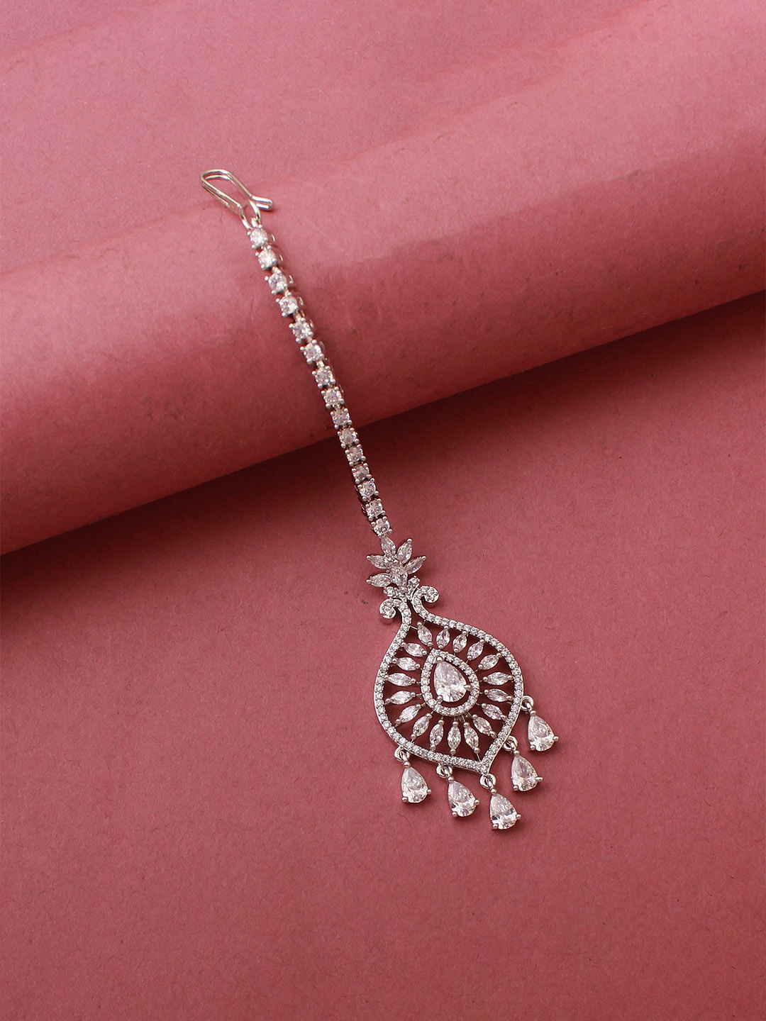 

Mirana Rhodium-Plated Maang Tikka Head Jewellery, Silver