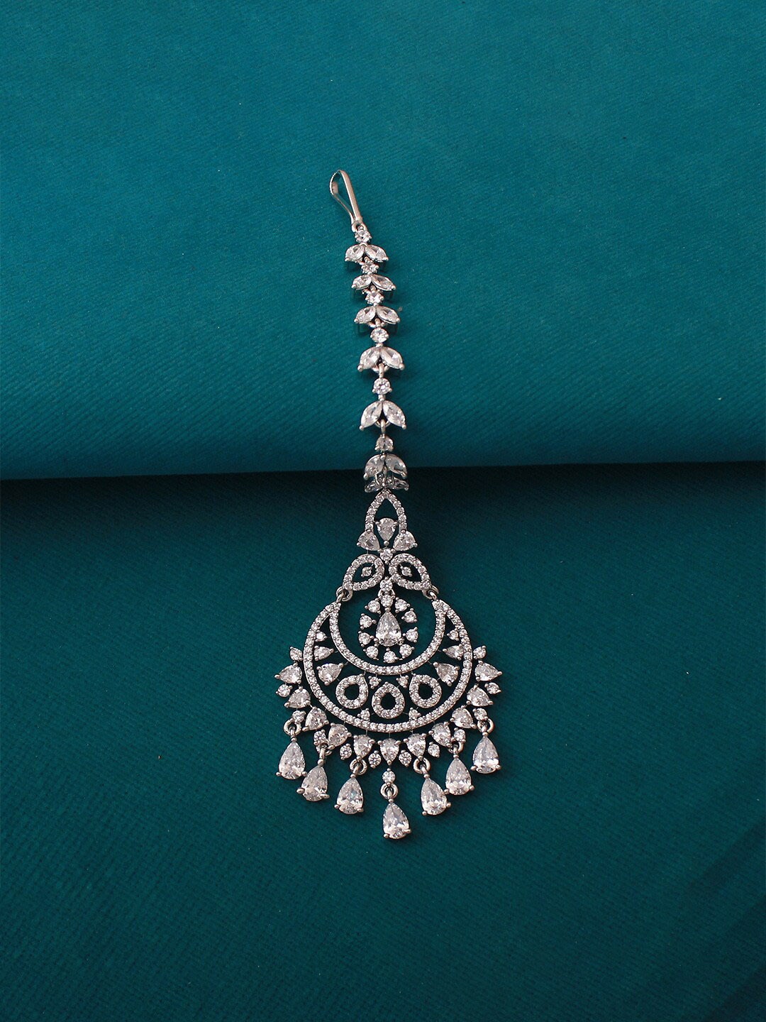 

Mirana Rhodium-Plated Maang Tikka Head Jewellery, Silver