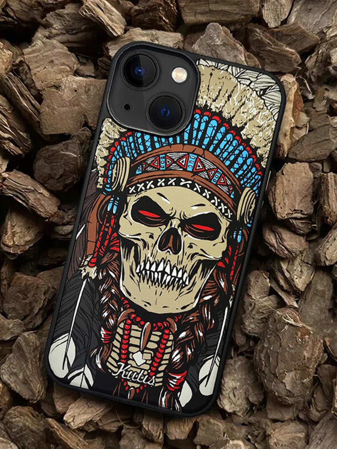 

TREEMODA Abstract Printed iPhone 15 Back Case, Black