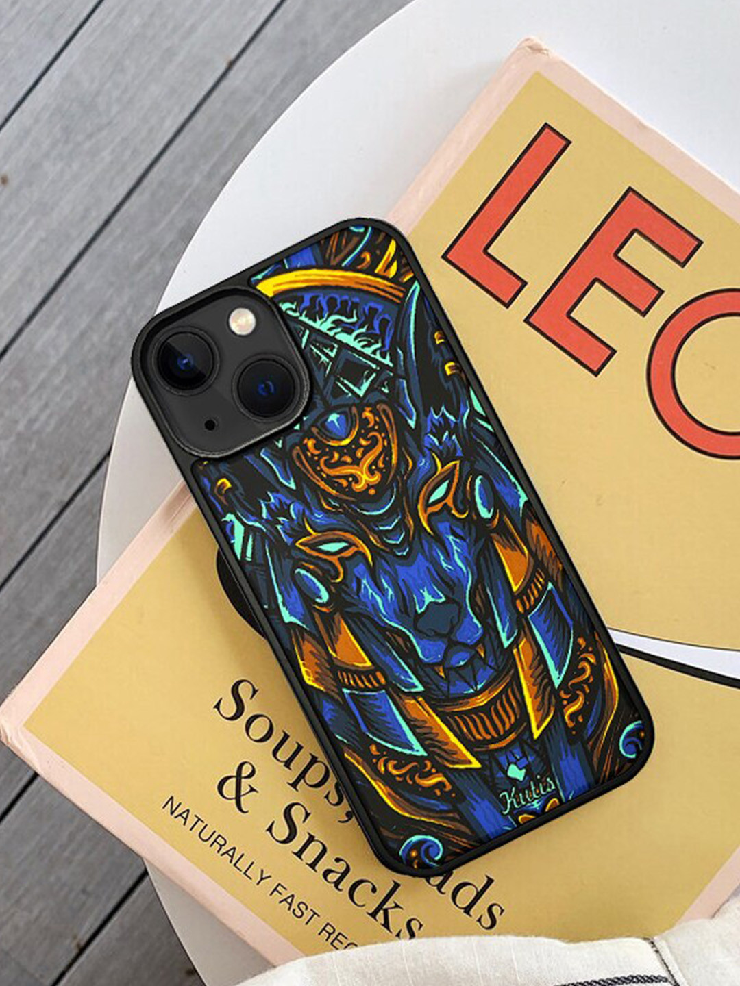 

TREEMODA Abstract Printed iPhone 14 Back Case, Blue