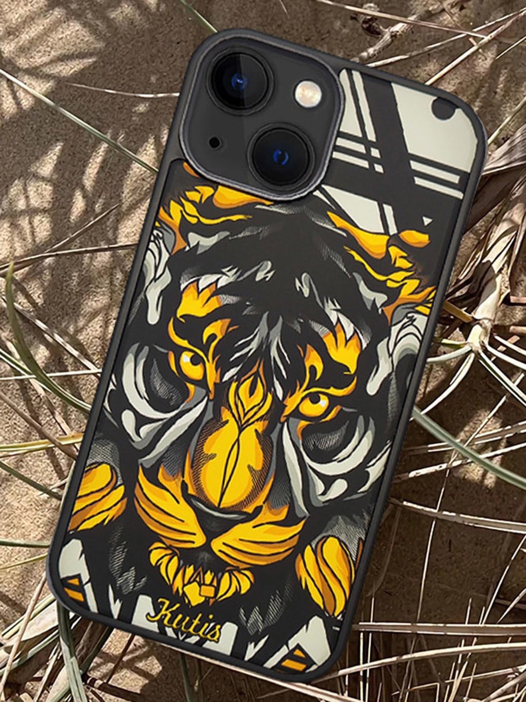 

TREEMODA Tiger Printed iPhone 15 Plus Back Case Mobile Accessories, Yellow