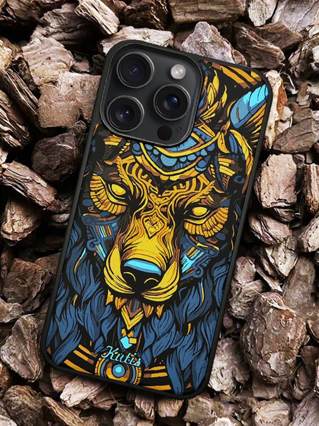 

TREEMODA Graphic Printed iPhone 15 Pro Back Case Mobile Accessories, Black