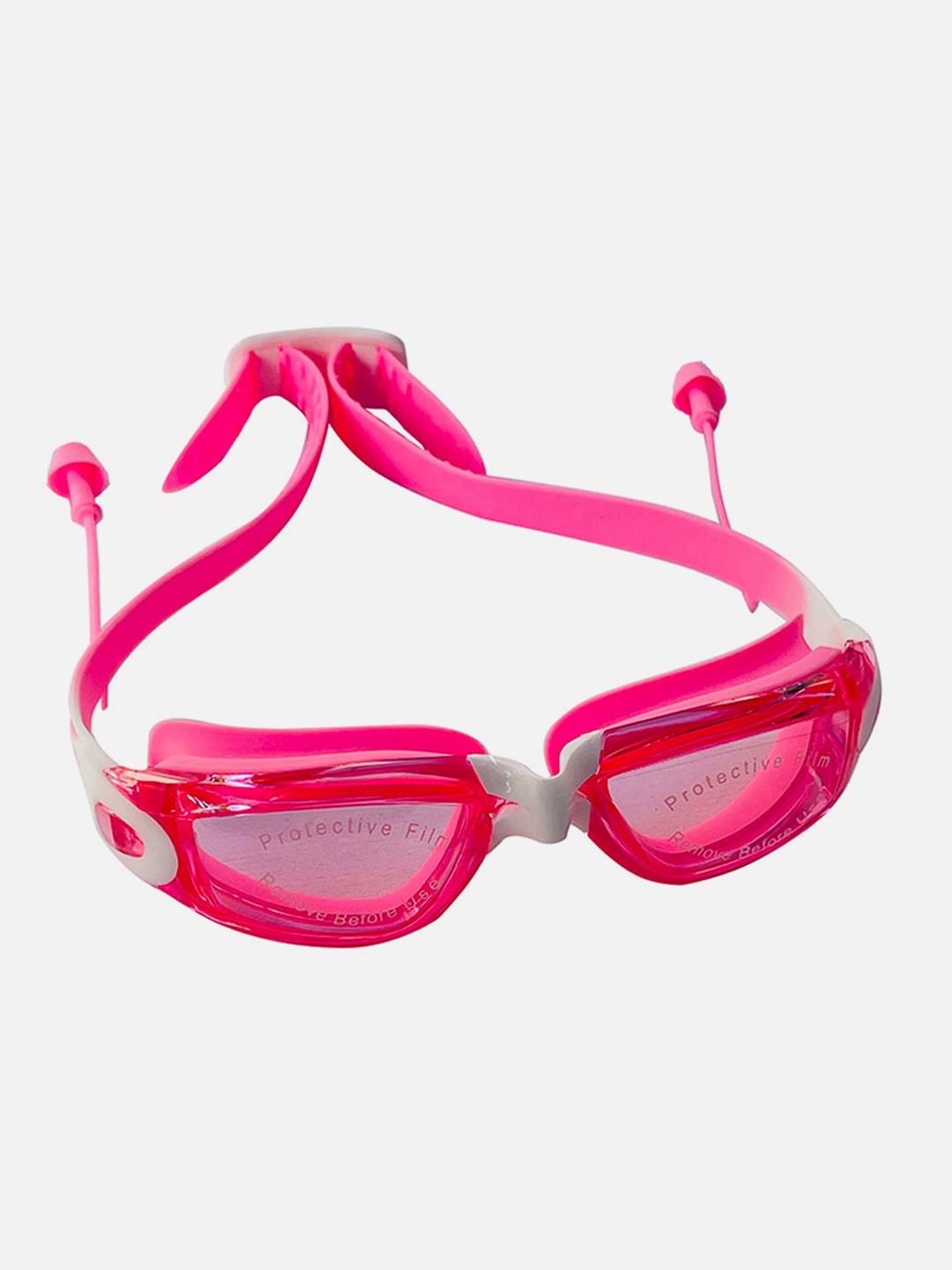 

Little Surprise Box LLP Kids UV Protected Swimming Goggles With Attached Ear Plugs, Pink