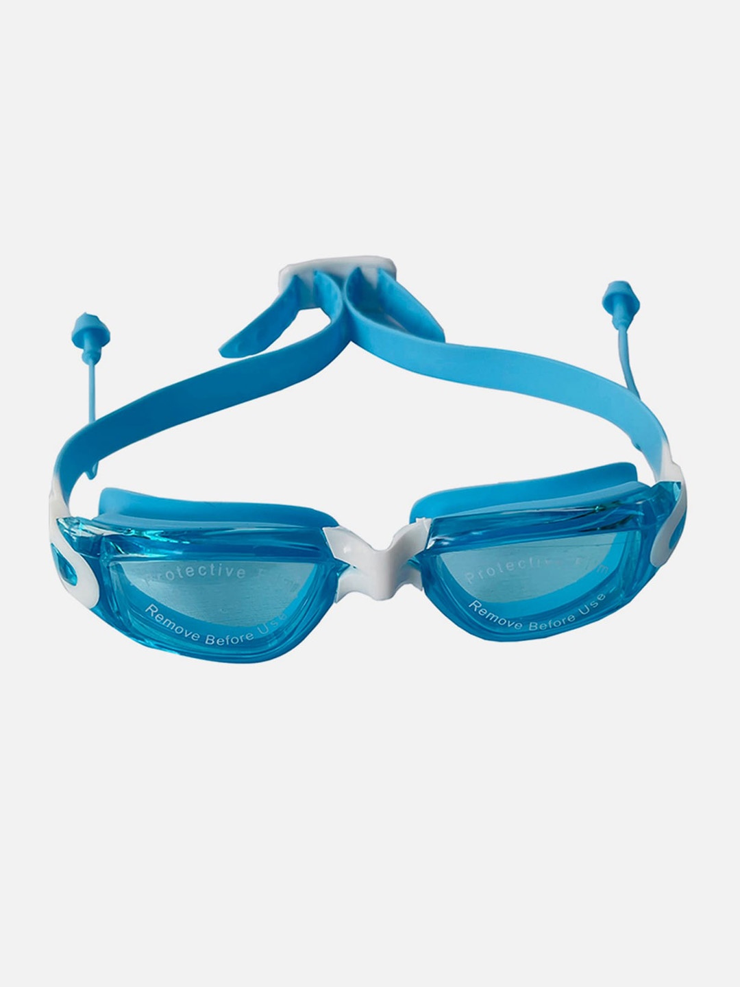 

Little Surprise Box LLP Kids UV Protected Swimming Goggles With Attached Ear Plugs, Blue