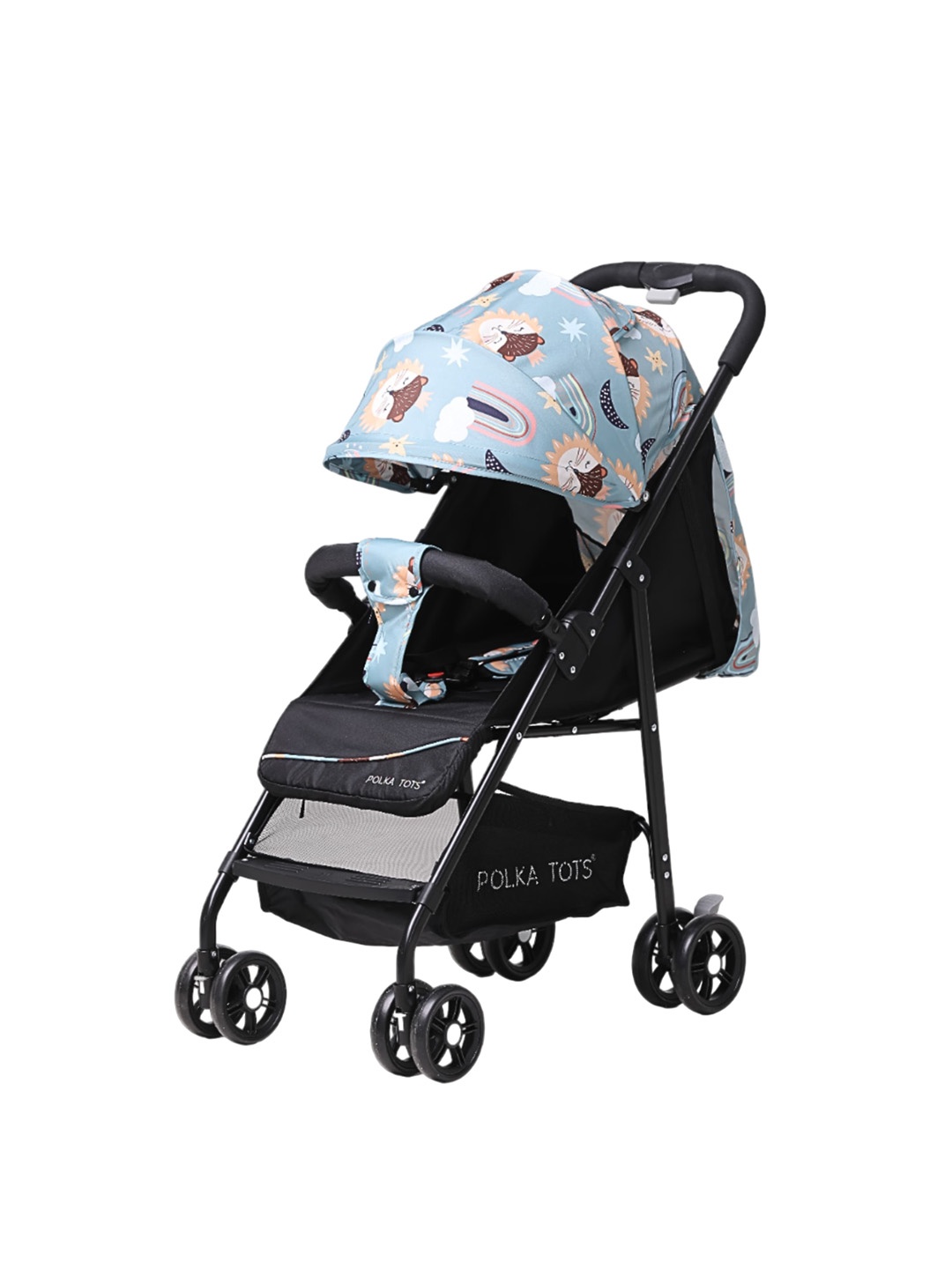 

Polka Tots Kids Click Clack Travel System Rainbow Stroller + Car Seat, Green