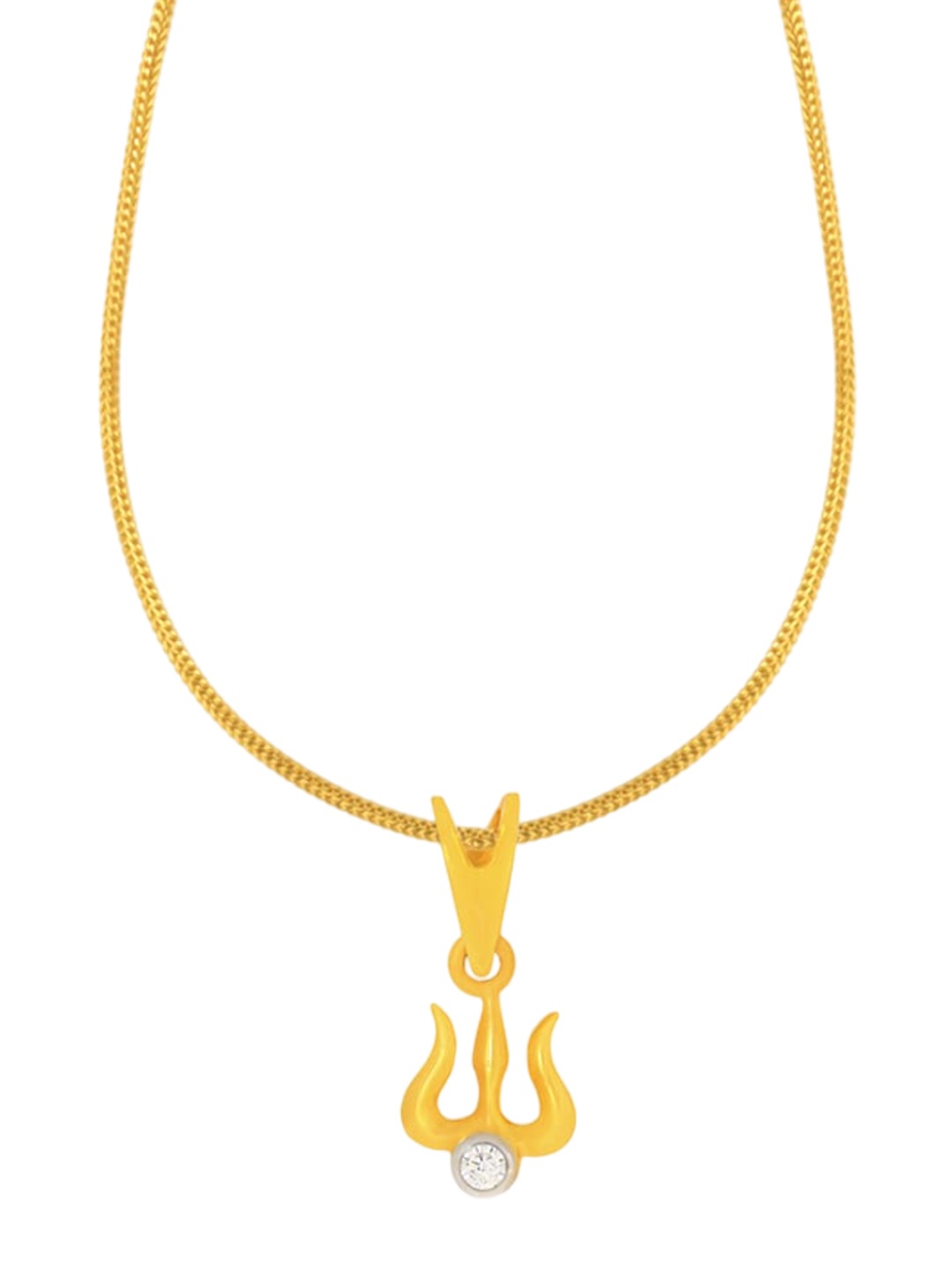 

BHIMA 22K Hallmark 916 Purity Yellow Gold Trisul Stone Pendant