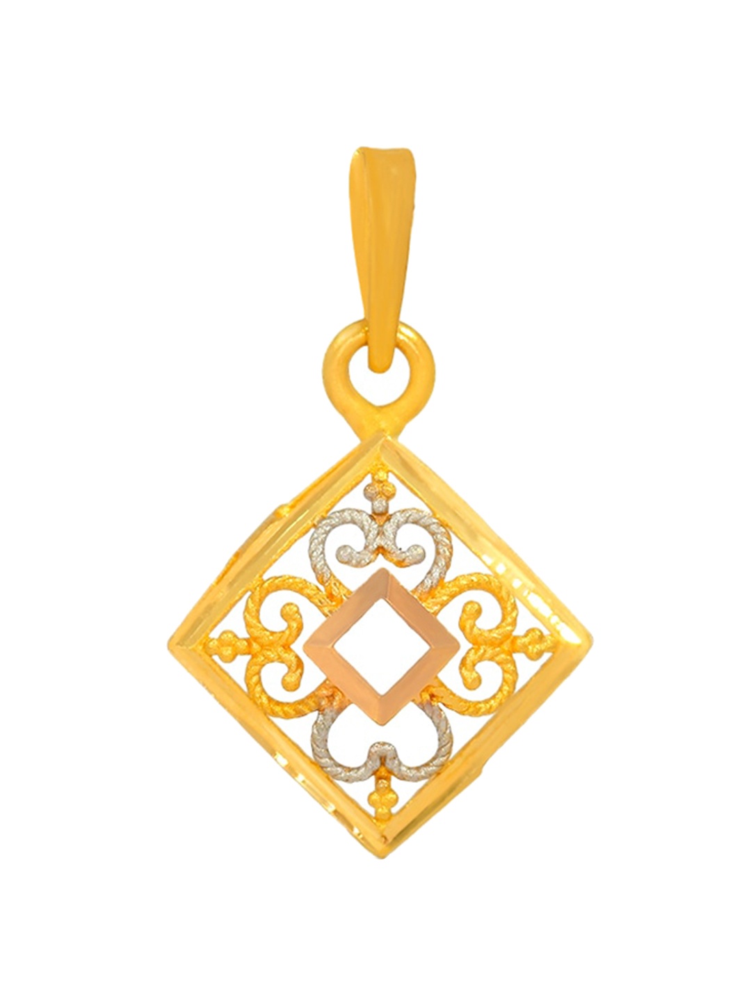 

BHIMA 22K Hallmark 916 Purity Yellow Gold Square Design Pendant