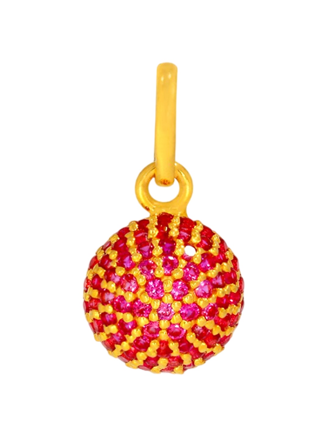 

BHIMA 22K Hallmark 916 Purity Yellow Gold Pink Stone Pendant