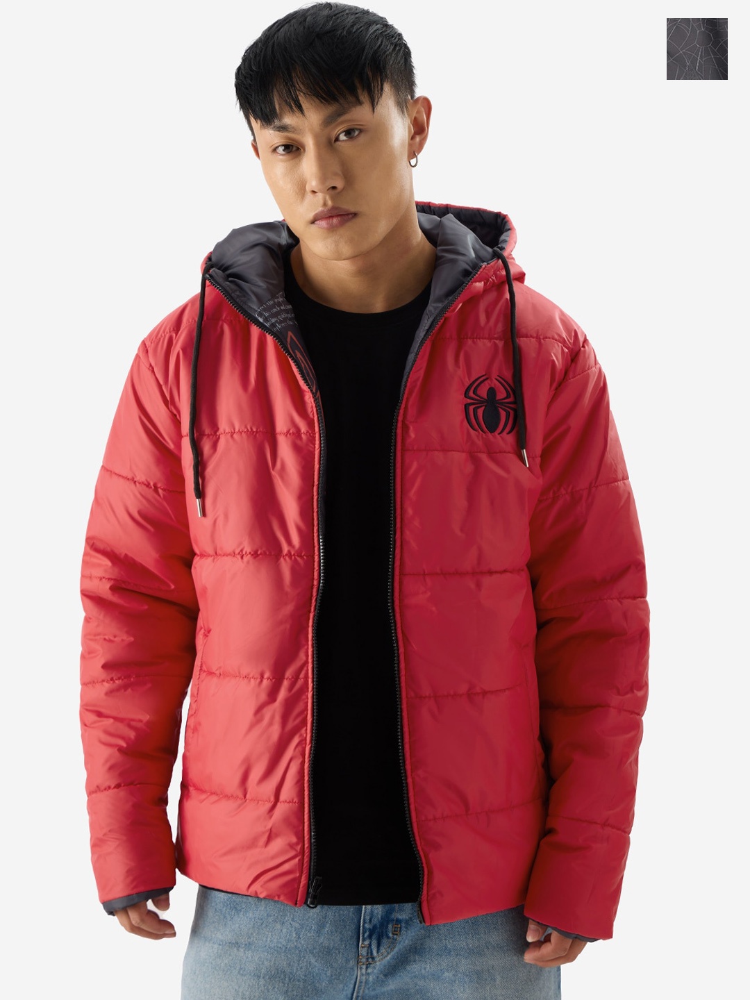 

The Souled Store Red Hooded Reversible Puffer Jacket