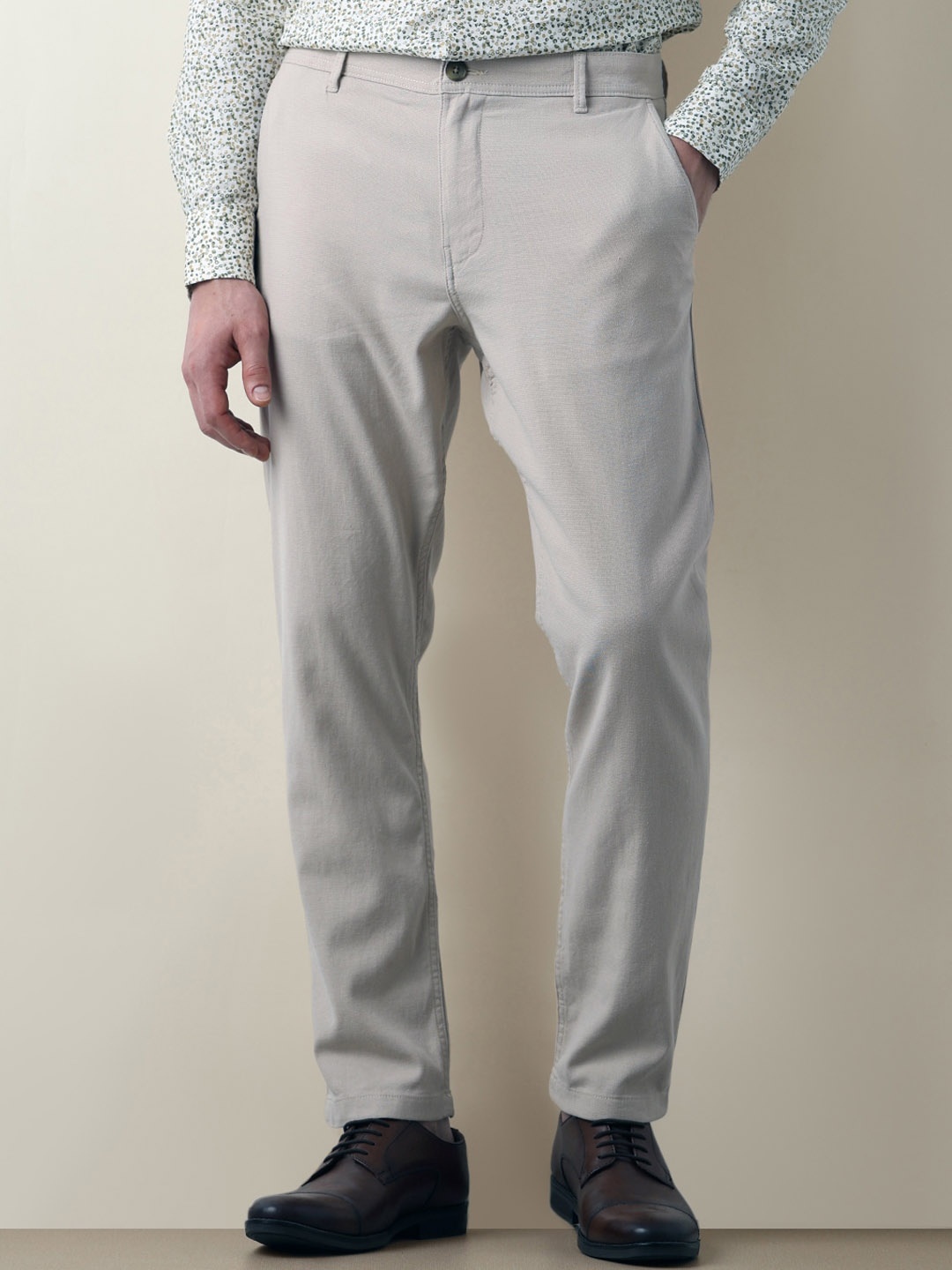 

SELECTED Men Mid-Rise Slim Fit Trousers, Grey