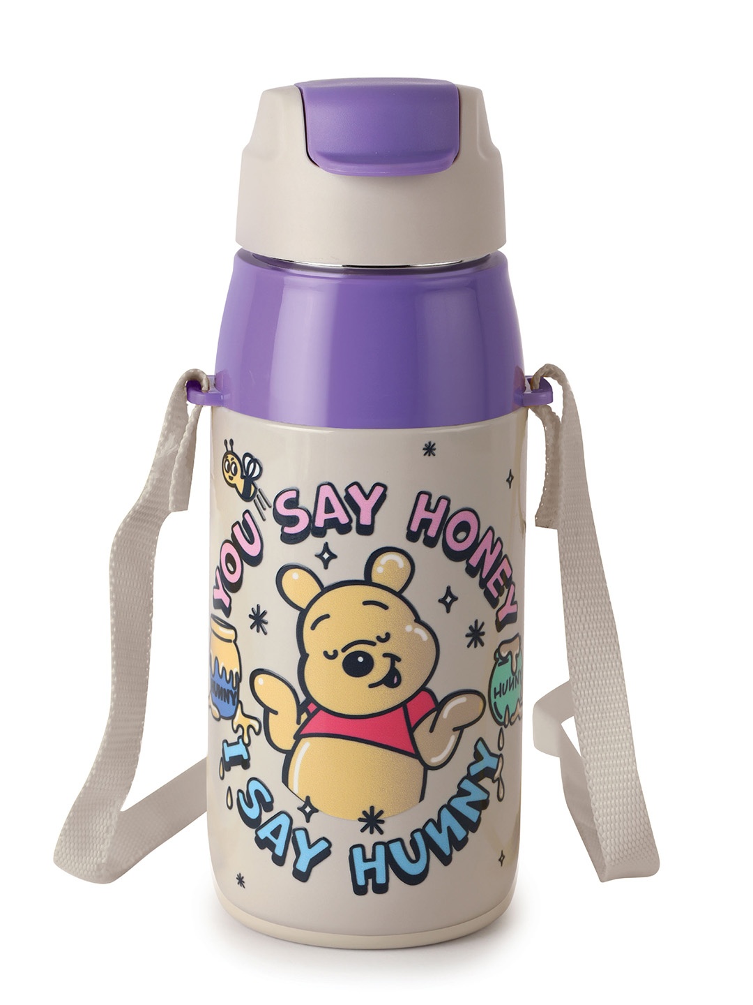 

Cello Kids Kidzbee Era Hunny Bear Water Bottle with 3D touch & feel design-400ml, Off white