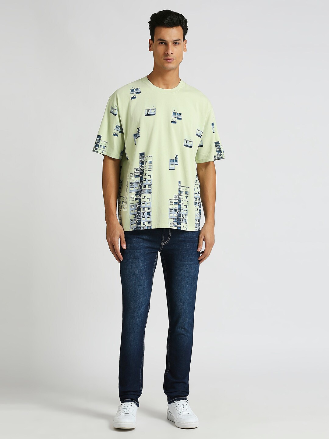 

Pepe Jeans Graphic Printed Pure Cotton Oversized T-shirt, Green