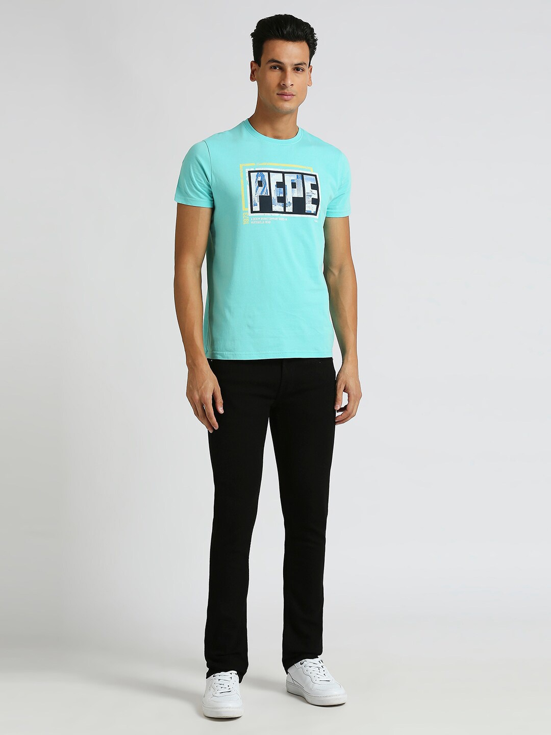 

Pepe Jeans Typography Printed Pure Cotton Slim Fit T-shirt, Green