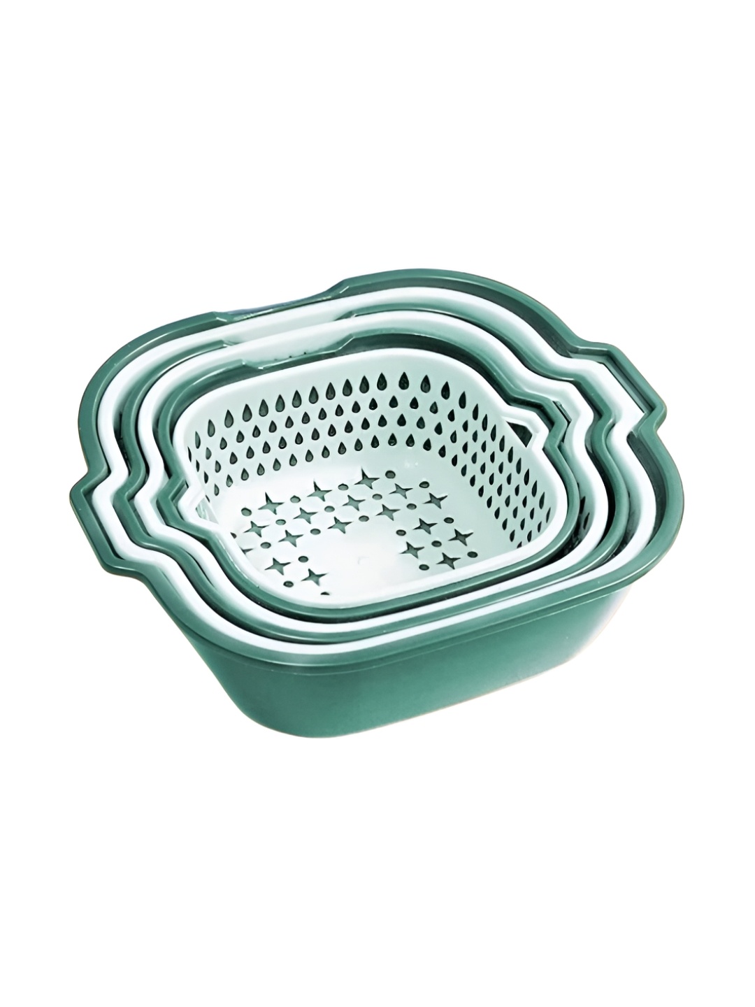 

UniKart Green & White 6 Pieces Textured Strainers