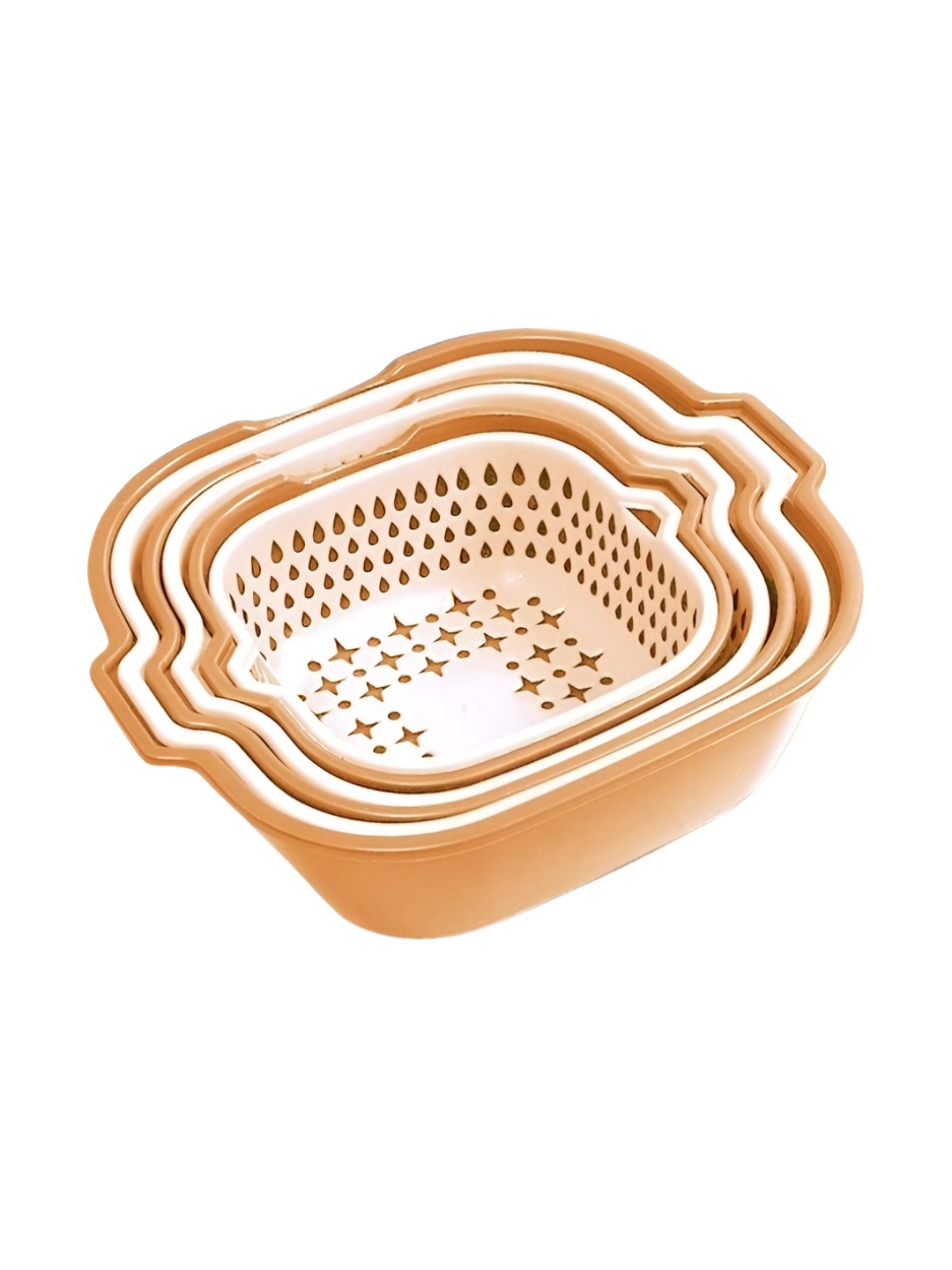 

UniKart Peach & White 6 Pieces Textured Strainers