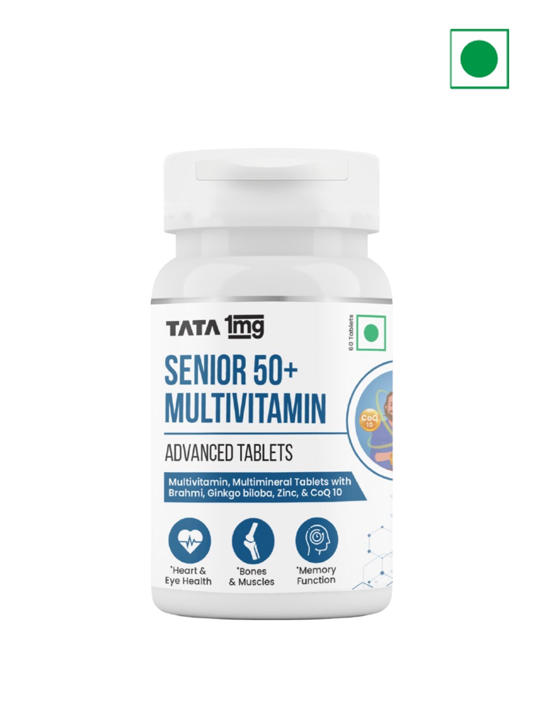 

TATA 1MG Senior 50+ Multivitamin Advanced Tablets - 60 Nos, White
