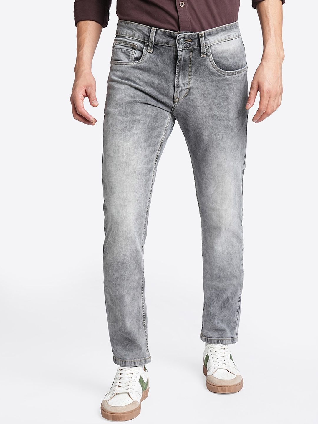 

Blue Buddha Men Comfort Straight Fit Heavy Fade Jeans, Grey