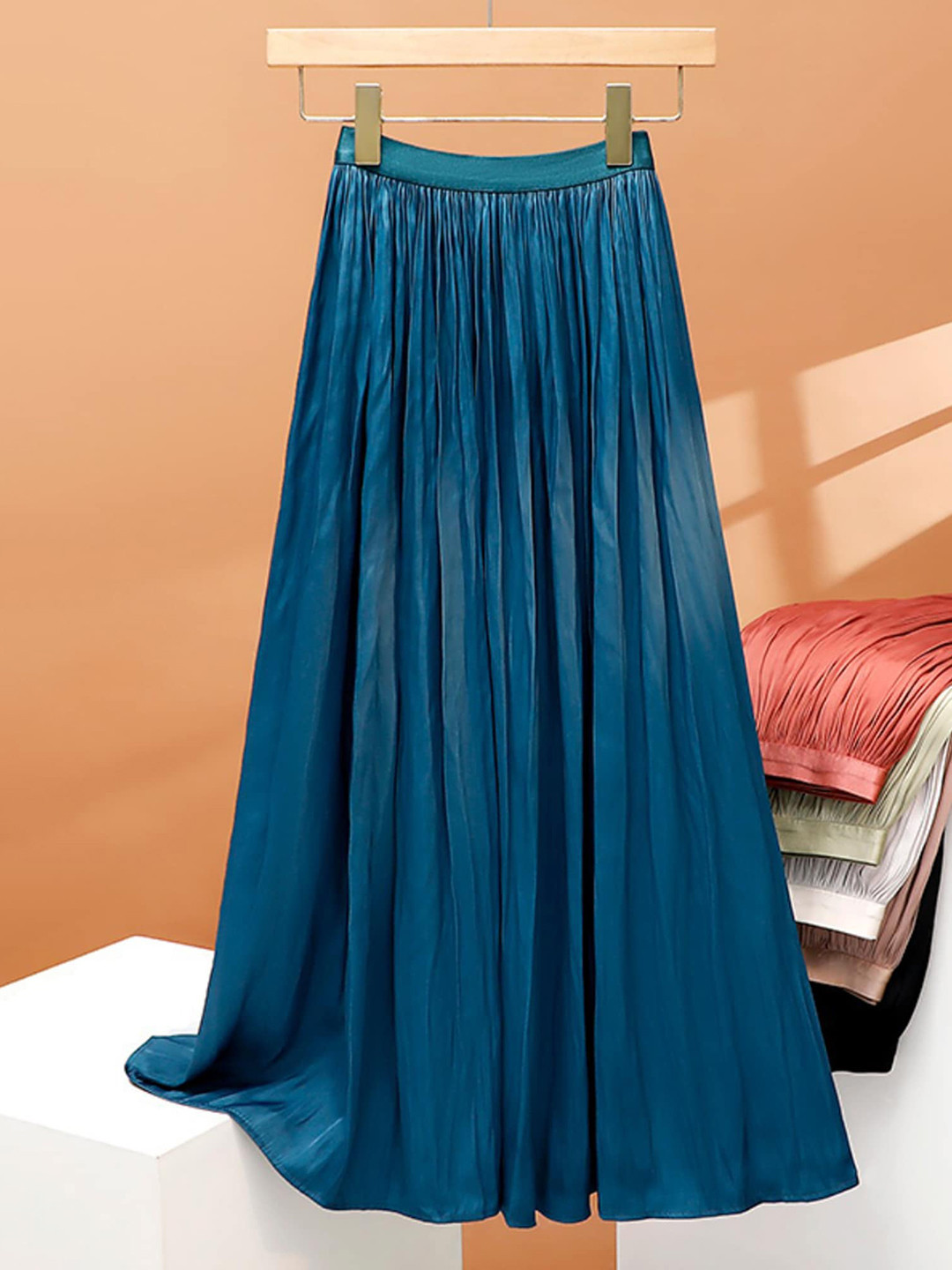 

LULU & SKY Flared Maxi Skirts, Blue