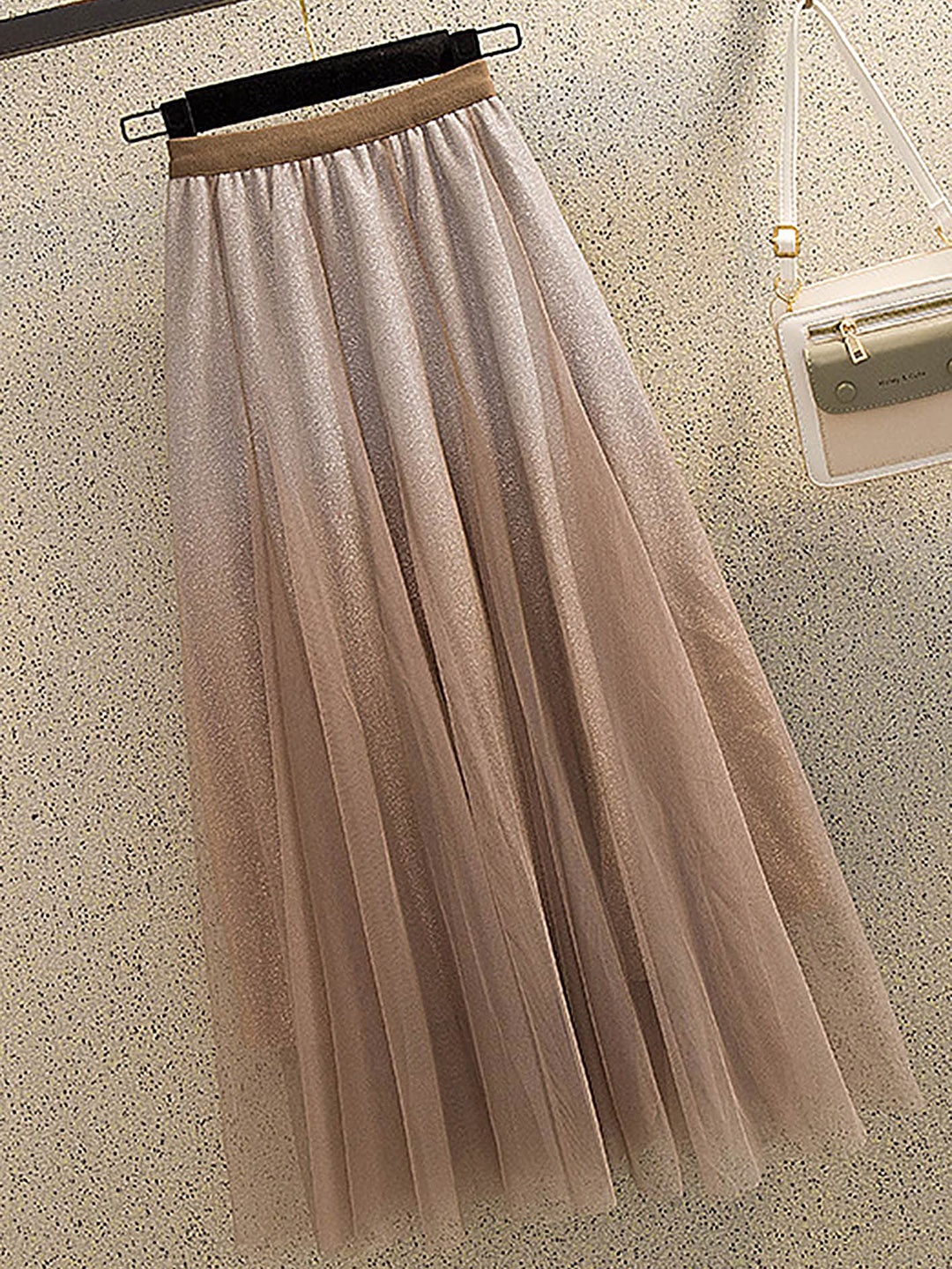 

LULU & SKY A-Line Midi Skirt, Coffee brown