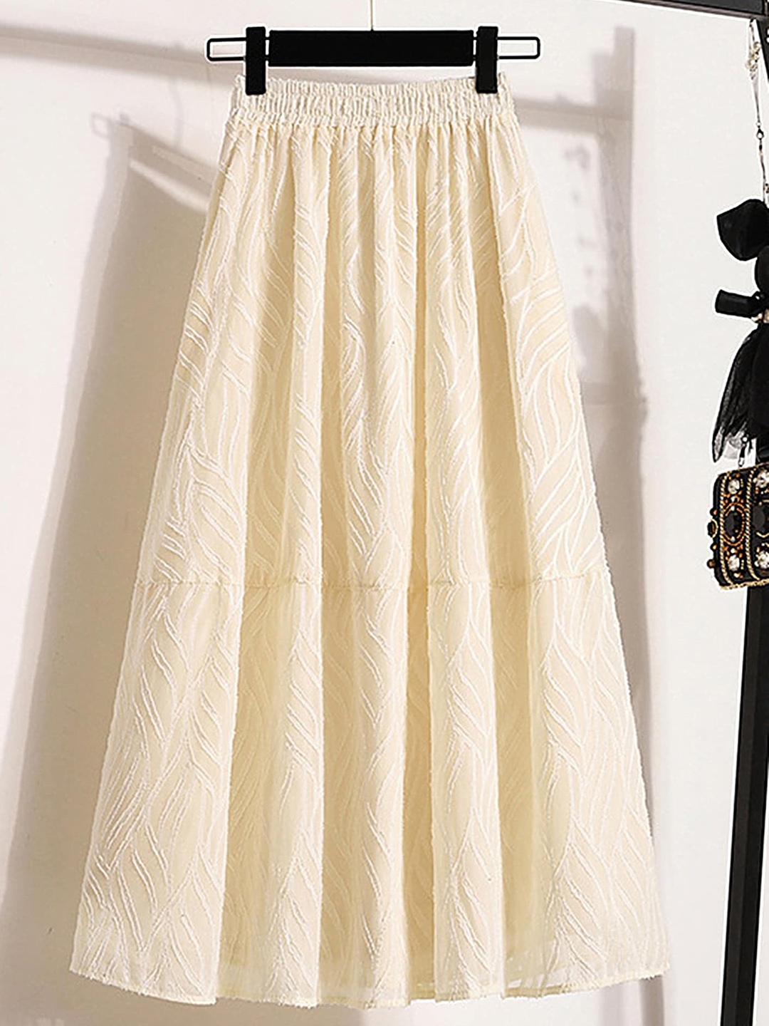 

LULU & SKY Self-Design A-Line Midi Skirt, Beige