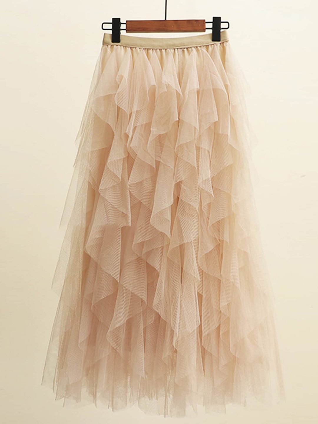 

LULU & SKY Flared Maxi Skirts, Beige