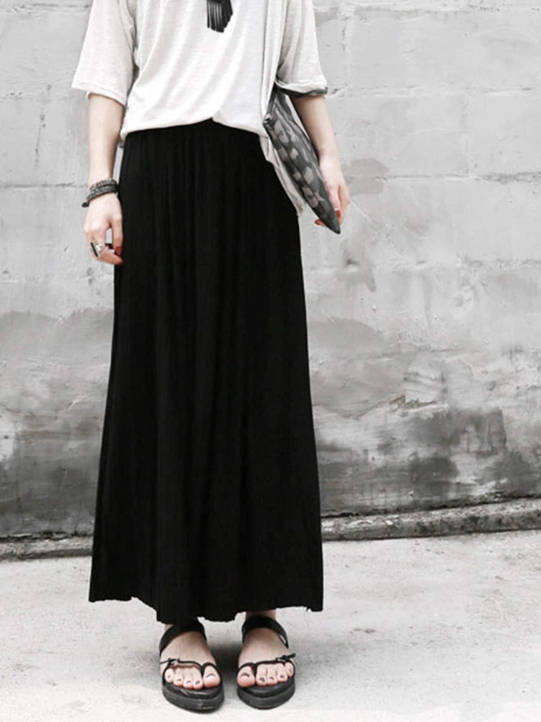 

LULU & SKY A-line Maxi Skirt, Black