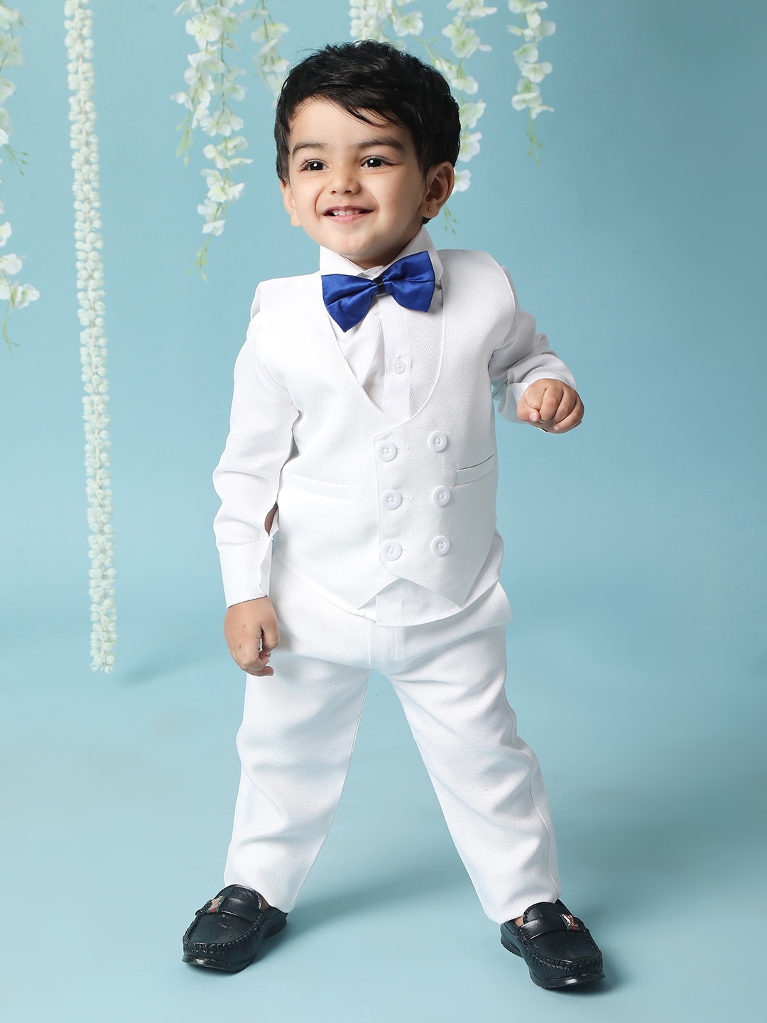 

KID1 Boys 4-Piece Single-Breasted Partywear Suit, White