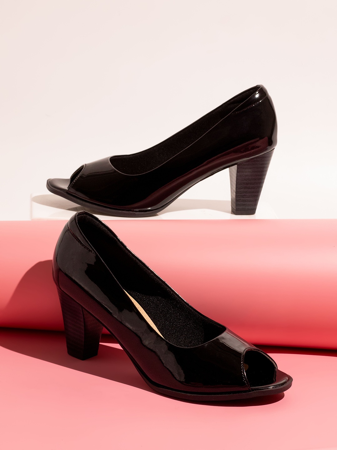

Inc 5 Peep Toe Block Heels, Black