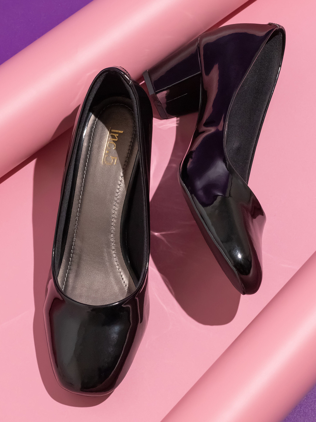 

Inc 5 Round Toe Block Heeled Pumps, Black