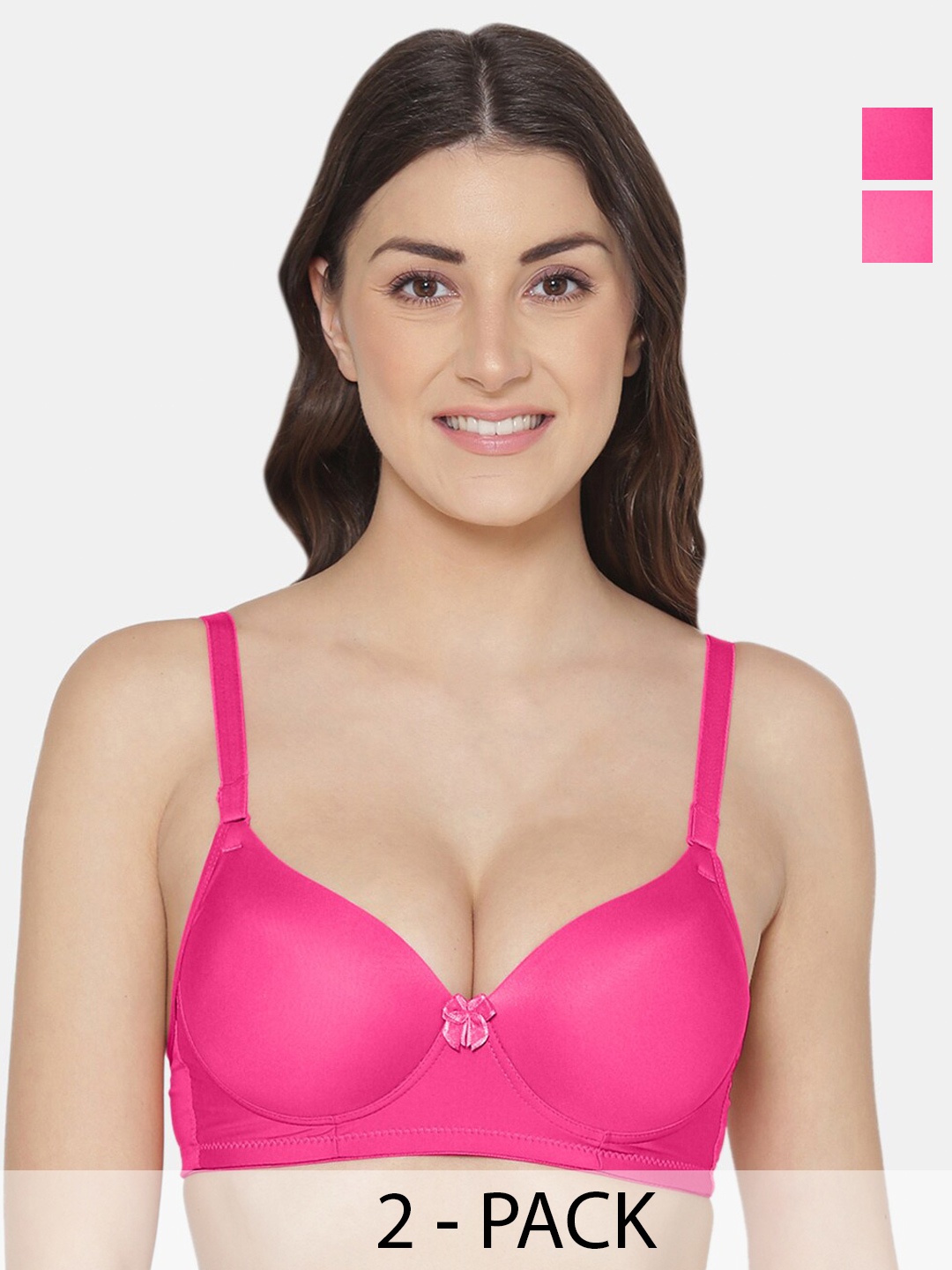 

Tweens Pack Of 2 Medium Coverage Heavily Padded Push-Up Bra With All Day Comfort, Pink