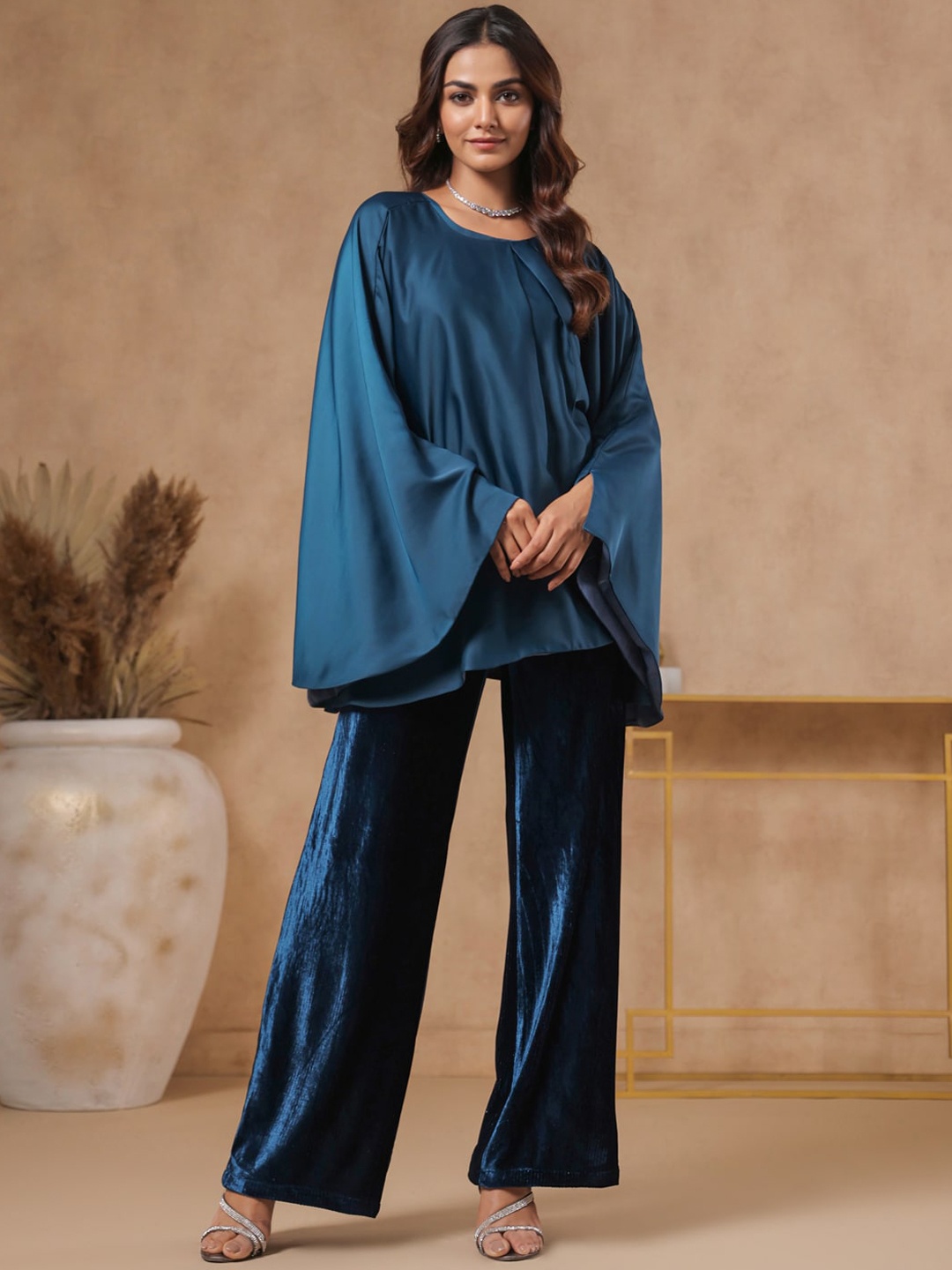 

B'Infinite Velvet Top With Trouser, Teal