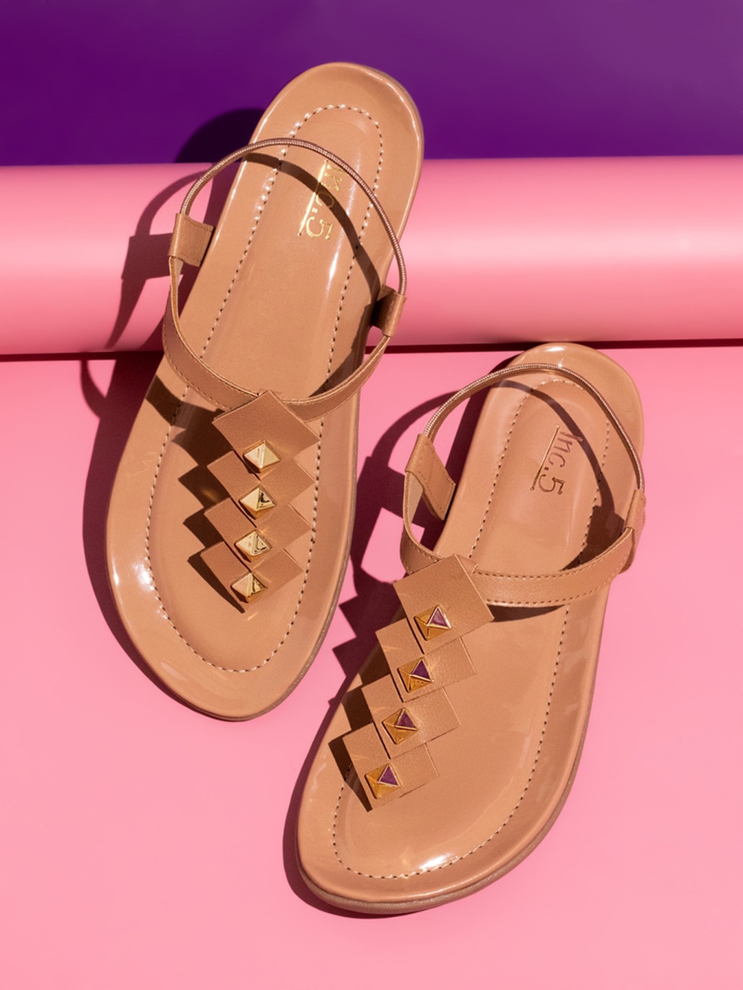 

Inc 5 Embellished T-Strap Flats, Beige