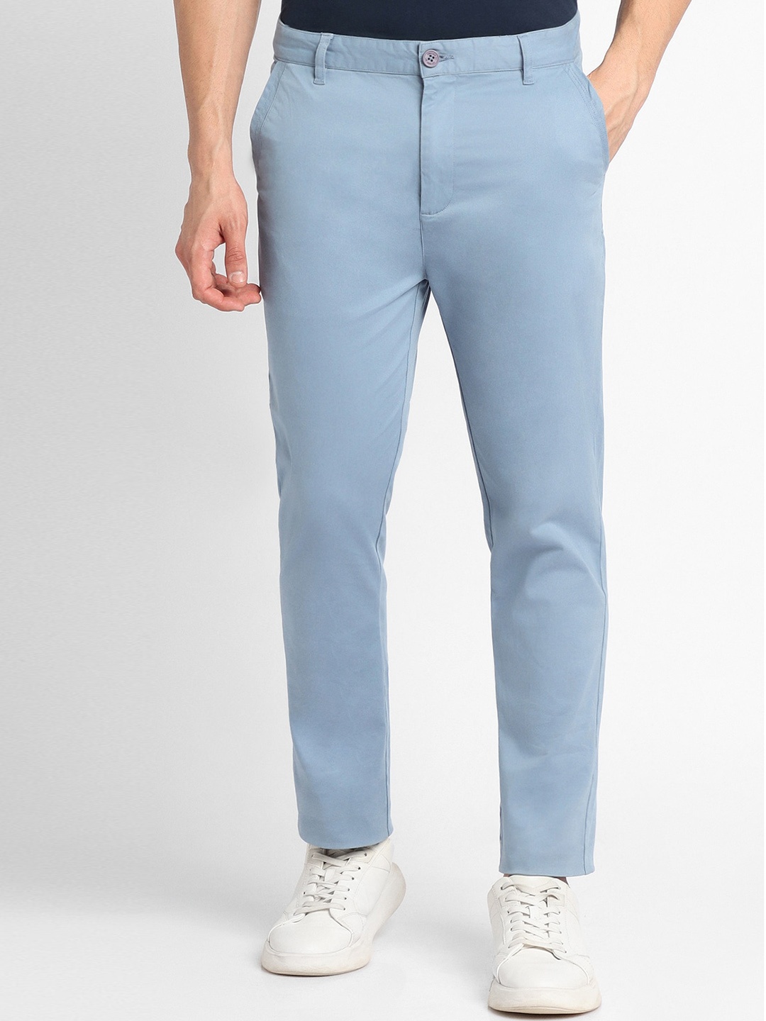 

FOREVER 21 Men Mid-Rise Cotton Trouser, Blue