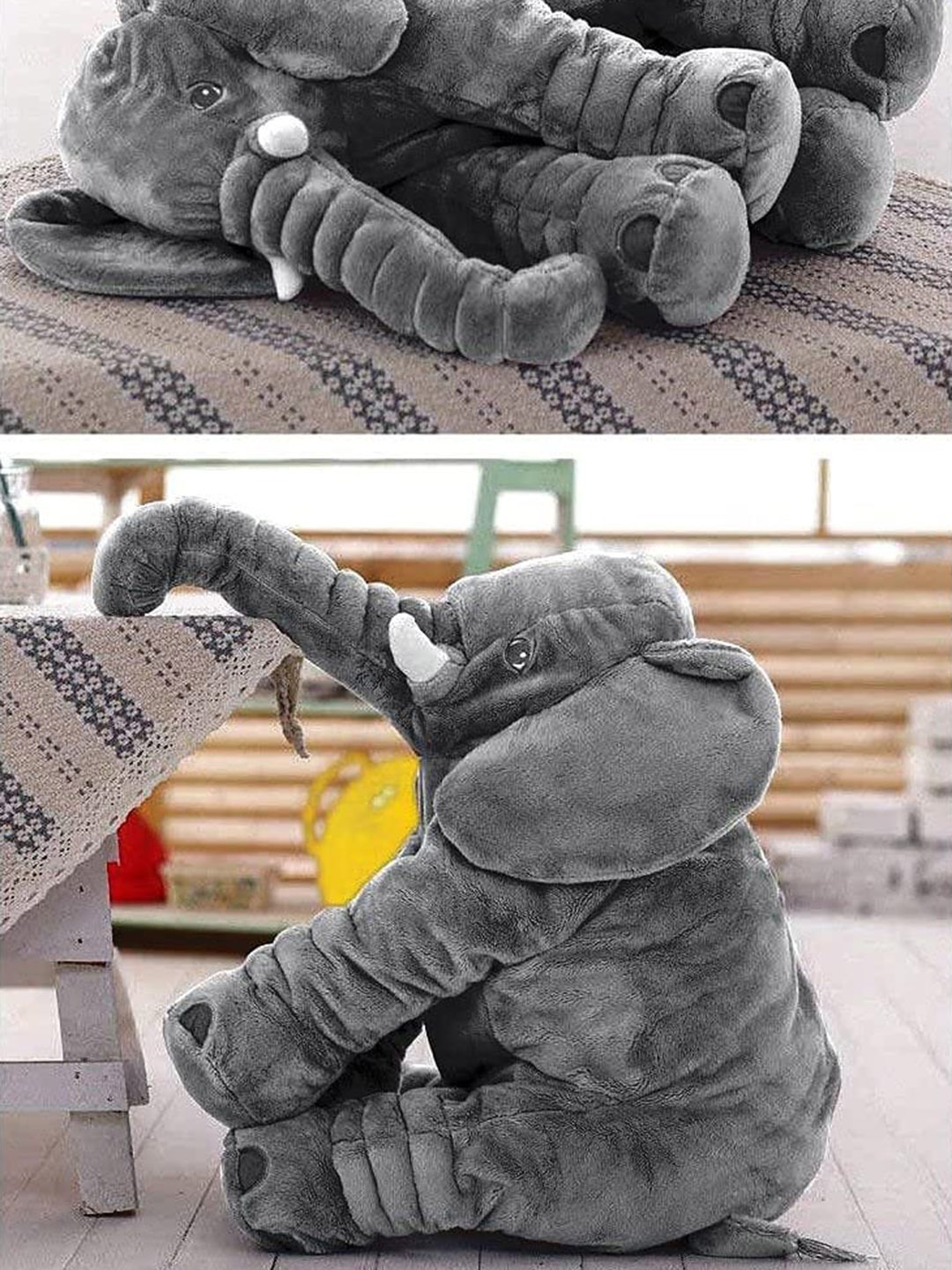 

DearJoy Kids Big Size Stuffed Animal Elephant Soft Toy, Grey