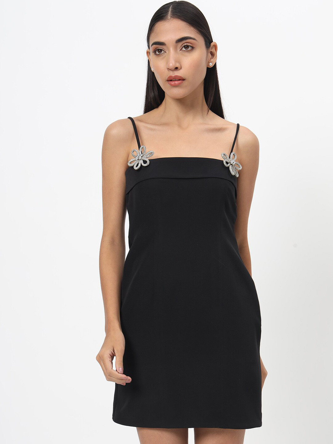 

DEPANO Shoulder Straps Sheath Dress, Black