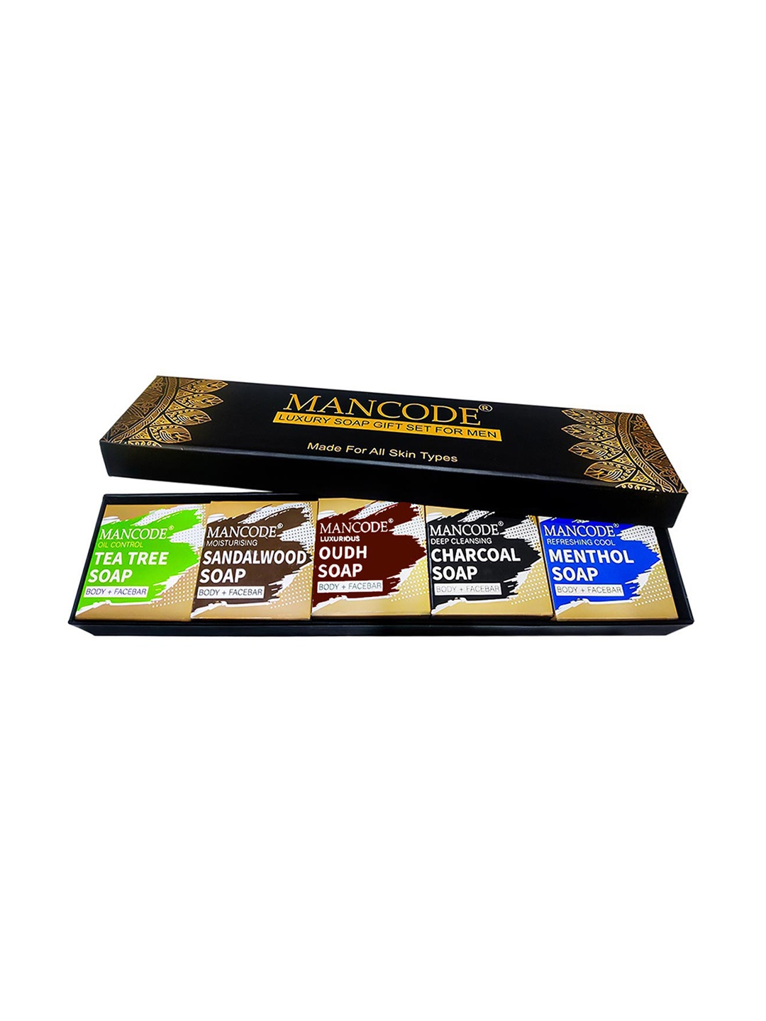 

MANCODE Men 5-Pcs Luxury Soap Gift Set - 125 g each, Black