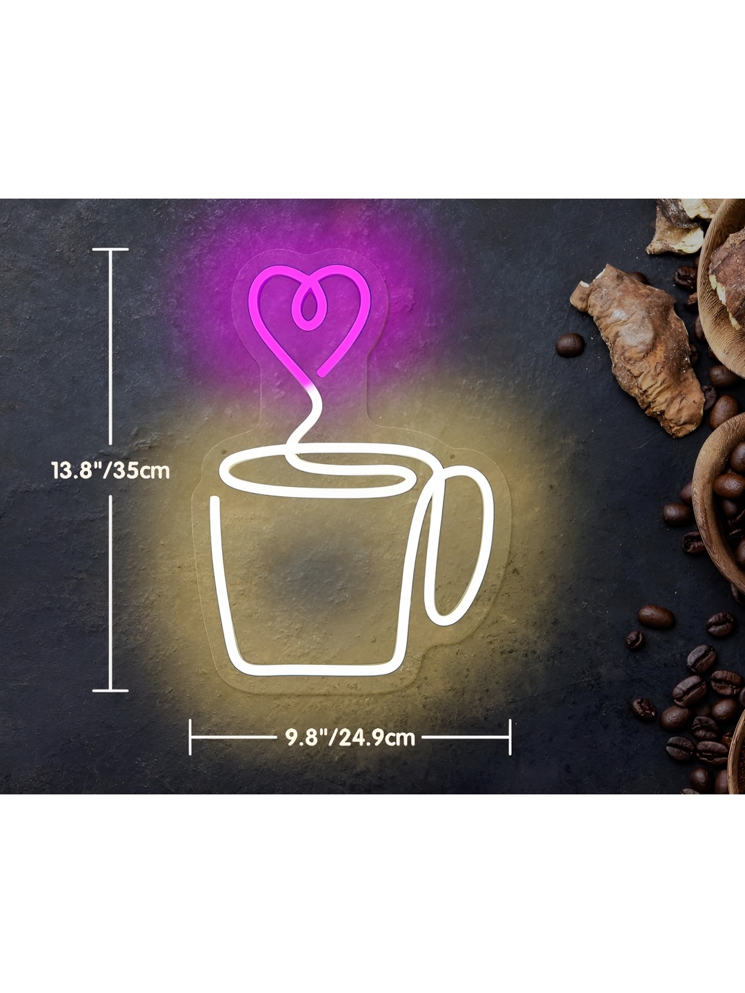 

Neon signs india Yellow & Purple Textured Dimmable Wall Decor