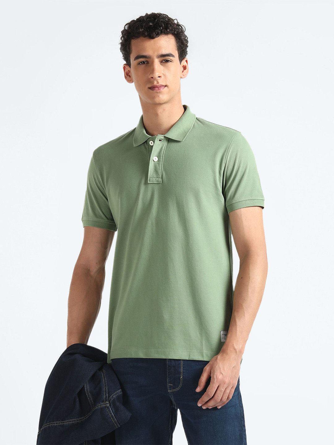 

Flying Machine Polo Collar Short Sleeves T-shirt, Green