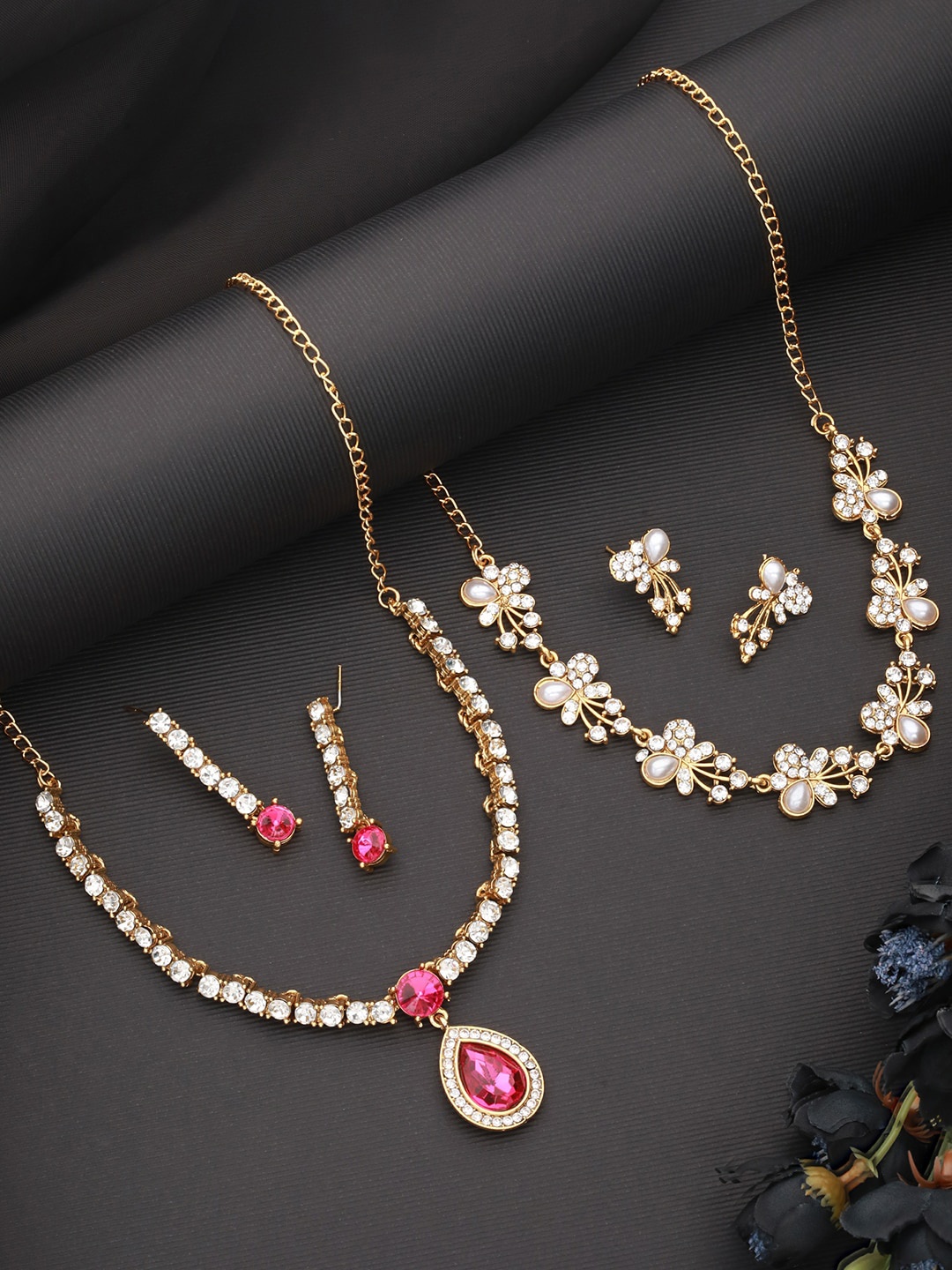 

Jazz and Sizzle Set Of 2 Gold-Plated CZ-Studded Jewellery Set