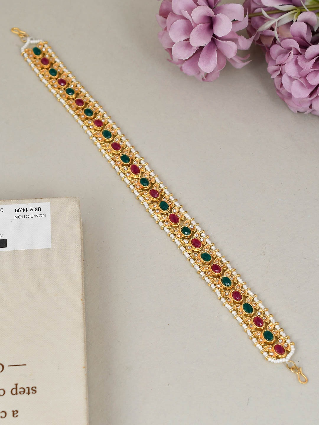 

Silvermerc Designs Gold-Plated Studded Matha Patti