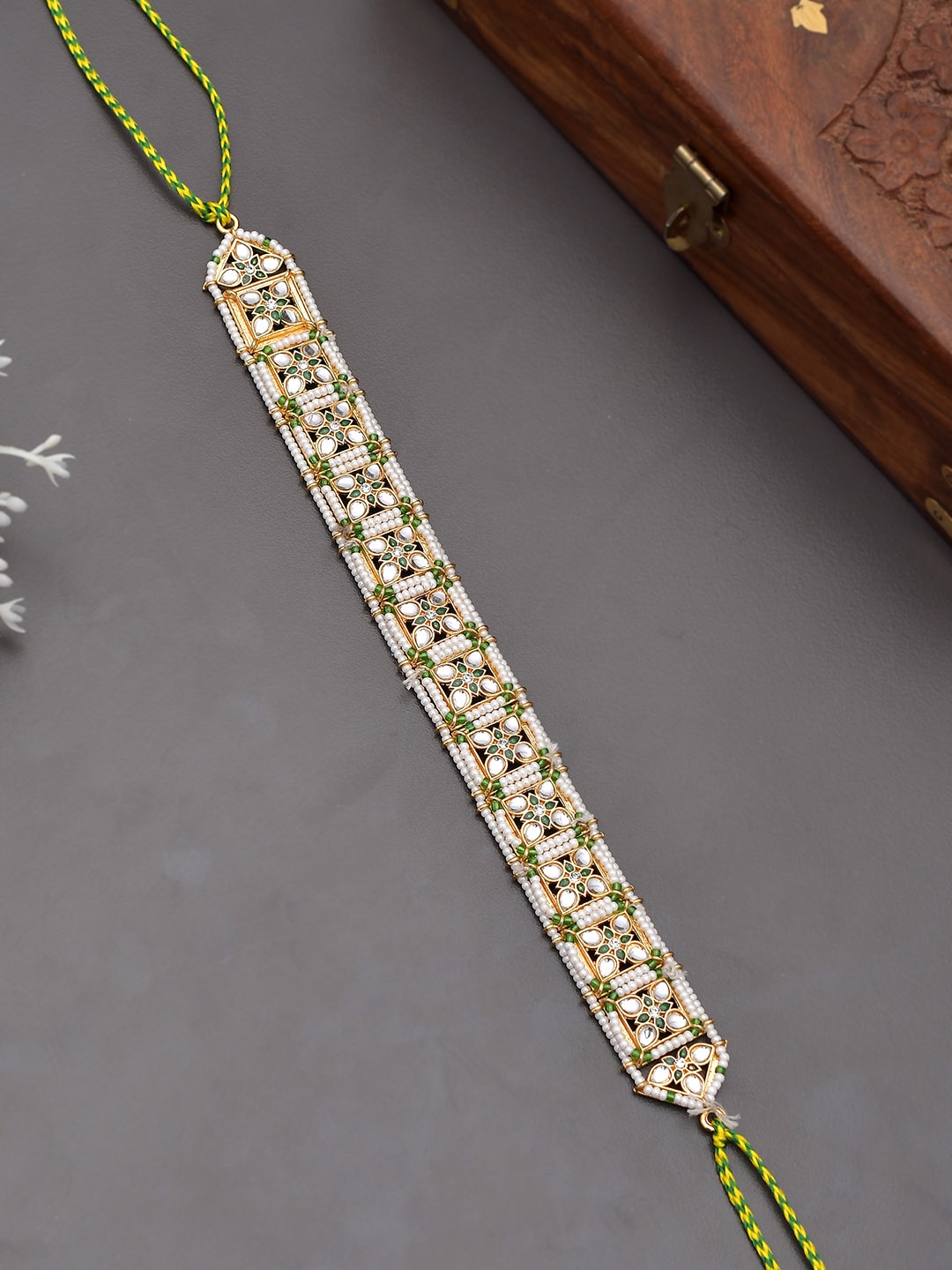 

Silvermerc Designs Gold-Plated Beaded Matha Patti