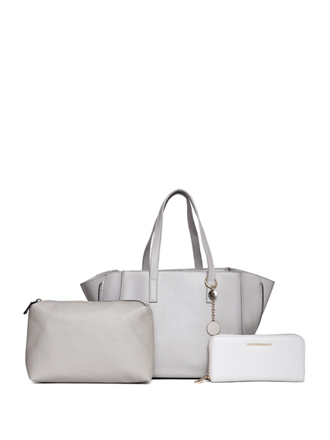 

Diana Korr Set Of 3 Textured Structured Shoulder Bags, Grey