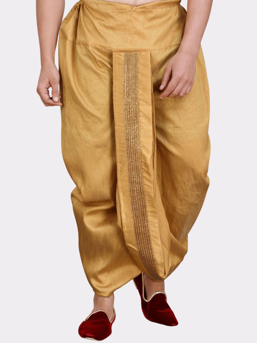 

SHIWAM ETHNIX Men Cotton-Silk Dhoti Pants, Gold