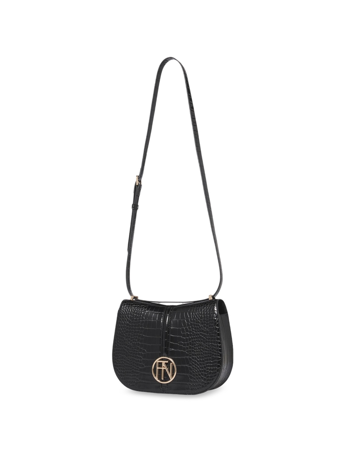 

Forever New Textured PU Structured Sling Bag, Black