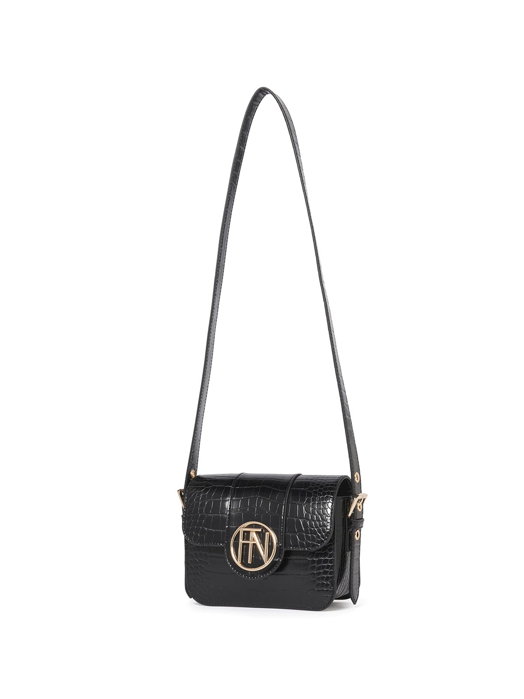 

Forever New Animal Textured Miniature Sling Bag, Black