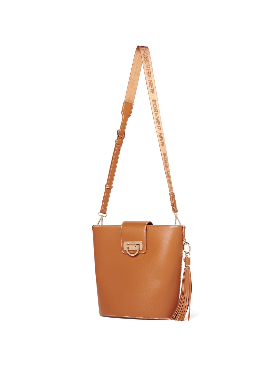 

Forever New Zip Detail PU Shopper Handheld Bag, Brown