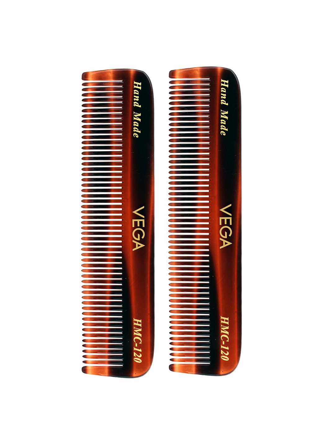 

VEGA Set of 2 VC2HMC-120 Pocket Hair Comb - Brown