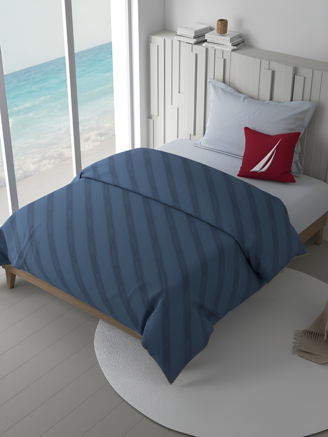 

Nautica Blue Geometric AC Room Single Bed Comforter